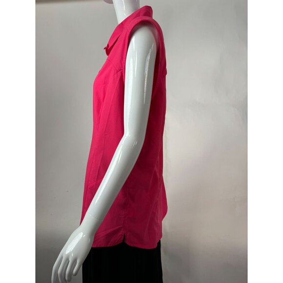 Magellan Outdoors Fish Gear Pink Sleeveless Button-Up Shirt XL Womens Polyester - Picture 13 of 16